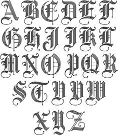 Old English Font Tattoo, Old English Tattoo, Tattoo Letras, Old English Alphabet, Tattoo Lettering Alphabet, Tattoo Script Fonts, Tattoo Fonts Alphabet, Calligraphy Fonts Alphabet, Tattoo Fonts Cursive