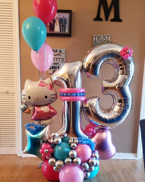 Hello Kitty Ballons Bouquet, Hello Kitty Balloon Decorations, Hello Kitty Balloon Bouquet, Business Balloons, Hello Kitty Balloon, Hello Kitty Birthday Theme, Hello Kitty Theme Party, Hello Kitty Decorations, Balloon Bouquet Diy