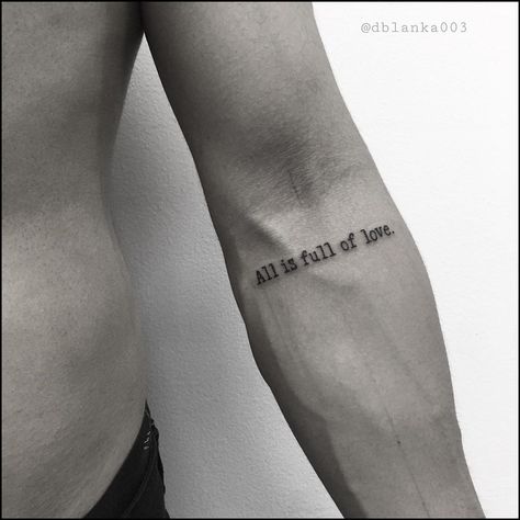 Tattoo Ideas For Men Love, All Is Full Of Love Bjork Tattoo, All Is Full Of Love Bjork, Love Tattoo Men, Bjork Tattoo, Flash Tatoos, Tattoos Simple, Planet Drawing, Word Tattoo