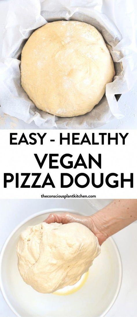 Plant Based Pizza Crust, Vegan Pizza Toppings, Easy Vegan Pizza, Vegan Pizza Dough Recipe, Healthy Pizza Dough, Vegan Pizza Dough, Plant Based Pizza, Dairy Free Pizza, Vegan Pizza Recipe