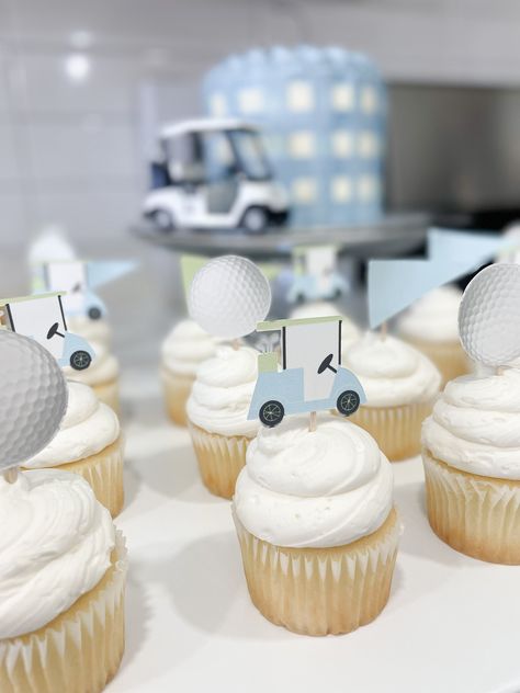 Golf Cupcakes, Golf Baby Showers, Golf First Birthday, Big Decorations, Golf Theme Party, Golf Baby, Golf Birthday Party, Golf Birthday, Golf Theme