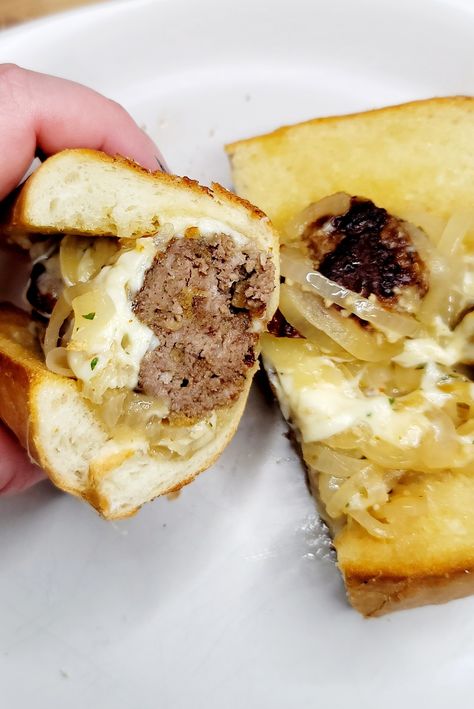 Not your average meatball sub! How about this French Onion Meatball Sub instead? https://homemadeonaweeknight.com/2021/04/04/french-onion-meatball-sub #homemademeatblls #frenchonion #easydinner French Onion Meatball Subs, Subs Recipes, Substitute For Bread Crumbs, Meatball Sub Recipe, Crusty Rolls, Meatball Sub, Bread Substitute, Tasty Meatballs, Meatball Subs