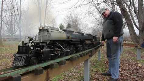 Tagged: Steam Engines | Big Boy’s Little Cousin …3/4 Inch Replica! | Train Fanatics Videos by TrainFanatics.com http://trainfanatics.com/big-boys-little-cousin/ Model Steam Trains, Live Steam Models, Live Steam Locomotive, Lionel Trains Layout, Model Engineering, Garden Trains, Old Steam Train, Garden Railroad, Garden Railway