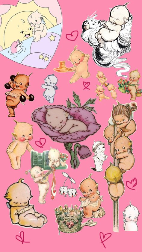 Kewpie Baby, Rose O Neill, Stick N Poke, Baby Wallpaper, Cute Canvas Paintings, Kewpie Dolls, Hello Kitty Art, Cute Canvas, Sonny Angel