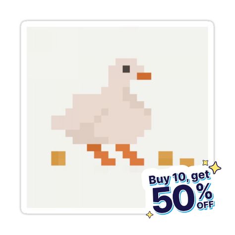 Goose Pixel Art, Duck Pixel Art, Duck Duck Goose, Duck Duck, Pixel Art, Crochet, For Sale, White, Art