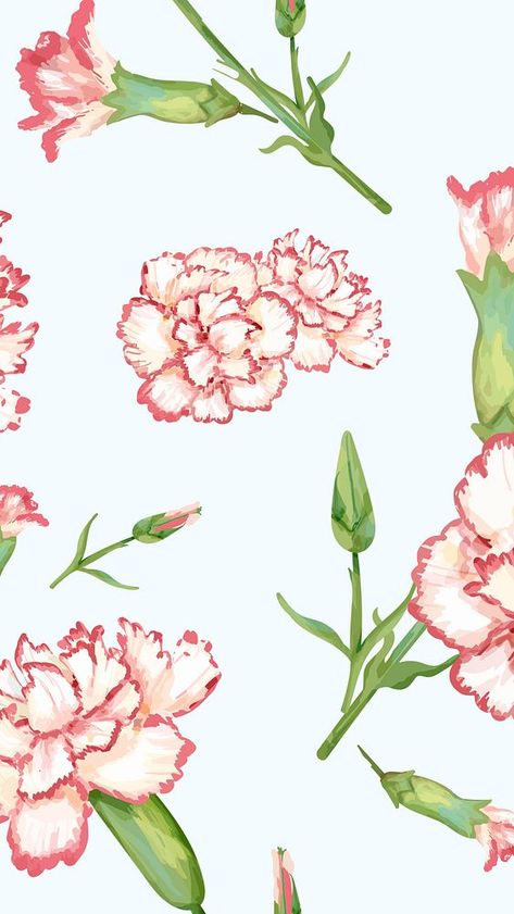 Carnation Wallpaper Iphone, Carnation Wallpaper Aesthetic, Carnation Wallpaper, Watercolor Carnation, Pattern Aesthetic, Party Edit, Cat Language, Cup Wraps, Red Carnation