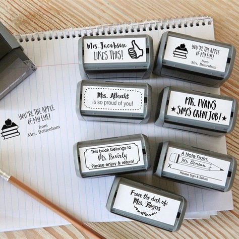 Right now you can get these Self Inking Teacher Stamps for only $9.99 each! Choose from 12 different designs and personalize with teacher’s name. These personalized stamps would make a special & useful gift for your favorite teacher that they … Teacher Stamps, Give A Gift, Money Saving Mom, Theme Harry Potter, Classroom Gifts, Personalized Stamps, Favorite Teacher, Future Classroom, Teaching Classroom