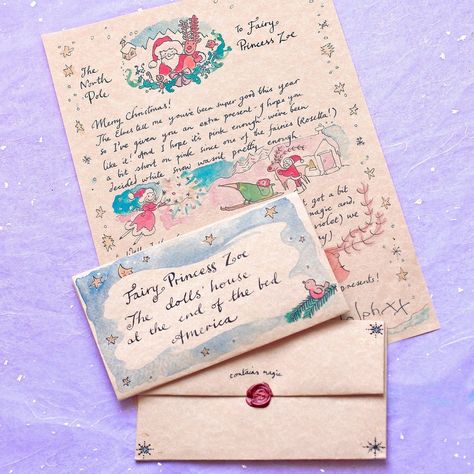 Christmas Handwritten Letters, Letter To Santa Aesthetic, What To Put In Letters, Christmas Letter Aesthetic, Christmas Love Letter, Christmas Letter Ideas, Cute Handwritten Letters, Christmas Envelope Art, Christmas Santa Letter