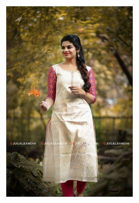 Pattu Kurti Designs Latest, Pattu Kurti Designs, Silk Kurti Designs, Salwar Neck Designs, Saree Kurti, Churidar Designs, Anarkali Dress Pattern, Simple Kurta Designs, Designer Kurti Patterns