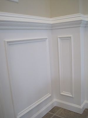 Step by step tips for installing chair rail and wainscoting on a variation of walls/ stairs Georgian Panelling Hallway, Georgian Wood Panelling, Install Chair Rail, Doorway Molding, Georgian Panelling, French Paneling, Abandoned Manor, Wainscoting Bathroom, Chair Rail Molding