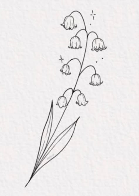 Cute Lily Of The Valley Drawing, Pretty Line Art Drawings, Lily Of The Valley Tattoo Line Art, Lily Of The Valley Ghost Drawing, Flower Drawing Lily Of The Valley, Lily Of The Valley Flowers Painting, How To Draw A Lily Of The Valley, Lilly Of The Valley Drawing Tattoo Ideas, Lilly Of The Valley Drawing Simple