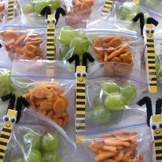 Save the bees clothespins,  These would be cute to attach things to her project! Bee Snacks, Class Snacks, Thinking Cap, Bee Classroom, Preschool Snacks, Bee Party, Bee Birthday, Cute Snacks, Bee Crafts