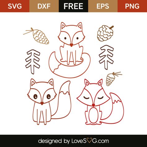 Little Fox outline | Lovesvg.com Fox Outline, Fox Svg, Fox Baby Shower, Diy Cricut, Silhouette Cameo Projects, Cameo Projects, Free Svg Cut Files, Cricut Creations, Cricut Projects Vinyl