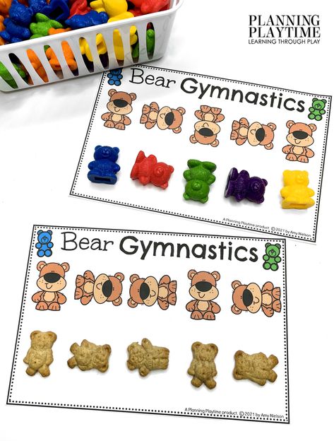 Bear Manipulative Activities, Prek Morning Tubs Free, Morning Task Boxes Preschool, Morning Tubs Prek, No Prep Preschool Centers, Bear Theme For Preschool, 1st Grade Morning Tubs, Fine Motor Morning Tubs, Bear Fine Motor Activities