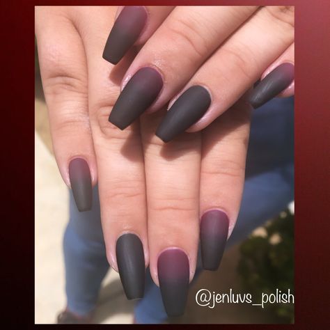 Dark Ombré Gel-X Nails Dark Ombre, Short Coffin Nails, Coffin Shape Nails, Ombre Nails, Coffin Nails, Beauty Nails, Makeup Nails, Nail Art, Nails