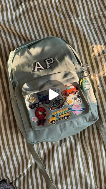 Cheyenne on Instagram: "he loved getting to pick out all of his favorite things to put on it 🥹🩵✏️ can’t believe we’re already at this point!!!  comment “SCHOOL” for the supplies to make your own  #backtoschool #backpack #patches #diy #diybackpack #toddler #toddlertravel #toddlerbackpack #toddlermom #preschool #preschoolprep #stoneycloverdupe #kids #momlife #momoftwo #motherhood" Backpack With Patches, Preschool Prep, Preschool Backpack, Backpack Patches, Diy Backpack, Lil Sis, Toddler Backpack, Toddler Travel, Toddler Mom