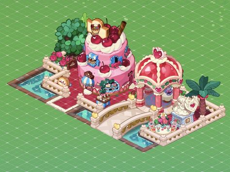 Crk Hollyberry Kingdom Ideas, Pink Cookie Run Kingdom Layout, Hollyberry Cookie Run Kingdom Layout, Crk Entrance Layout, Crk Layout Idea, Crk Kingdom Layout Ideas, Crk Builds, How To Make Potions, Crk Ideas