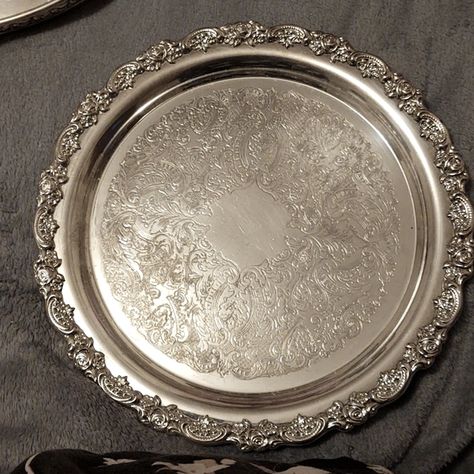 Silver Platter Indian Platter, Red Rising, Silver Platters, Light Red, Silver Plate, Silver Plated, Silver, Closet, Clothes Design