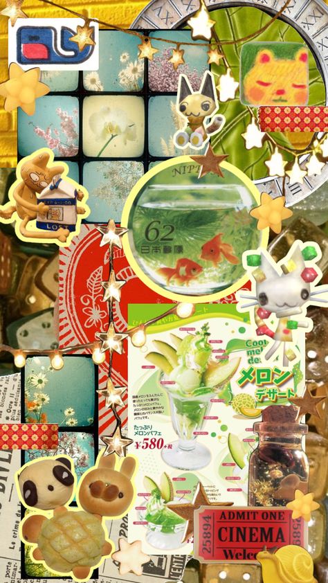 #vintage #trinkets #yellow #cute #pondcore #clutter #trinketcore Yellow Homescreen Wallpaper, Kawaii Wallpaper Yellow, Phone Wallpaper Goblincore, Yellow Collage, Indie Yellow Wallpaper, Yellow Cottagecore Wallpaper, Fairycore Collage Wallpaper, Wallpaper Gatos, Future Wallpaper