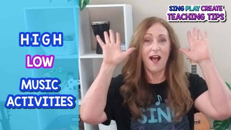 High and Low Music Activities for Elementary Music Teachers| Sing Play Create Teaching Tips High and Low Music Activities for Elementary Music Teachers I'm sharing 6 different music activities you can use in the elementary music classroom to teach HIGH and LOW. I love using movement and action songs to teach music concepts. I'm hoping you get some ideas for your music classroom from this video. I'd love to hear how you use these activities or your ideas too! High And Low Music Activities, Kodaly Songs, Music Education Lessons, Orff Activities, Music Education Games, Orff Music, General Music Classroom, Music Class Activities, Music Lessons For Kids