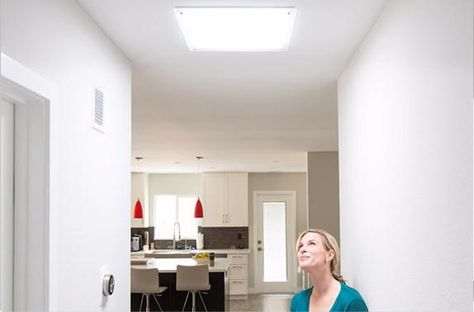 Tubular Skylights, Skylight Installation, Grey Kitchen Floor, Skylight Kitchen, Light Tunnel, Bright Homes, Dome Lighting, Ventilation System, Ceiling Decor