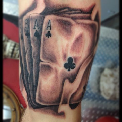 Dead mans hand tattoo Dead Mans Hand Tattoo, Hand Tattoo Meaning, Dead Mans Hand, Outlaw Tattoo, Hand Tattoo Images, Mans Hand, Man Hands, Hands Tattoo, Hand Tattoos For Guys