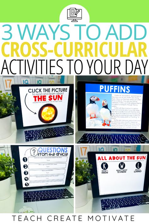 Teaching can be so much more enjoyable when you integrate cross-curricular learning into your day. Cross-curricular activities are educational activities that involve multiple subject areas so that students can more easily understand the material and make meaningful connections between disciplines. In this blog post, we'll explore three ways to add cross-curricular activities to your daily teaching routine so that your students can learn in a more engaging and meaningful way. Cross Curricular Projects, Curricular Activities, Fast Finisher Activities, Science Skills, Enrichment Activities, Mentor Texts, Meaningful Connections, Classroom Community, Project Based Learning