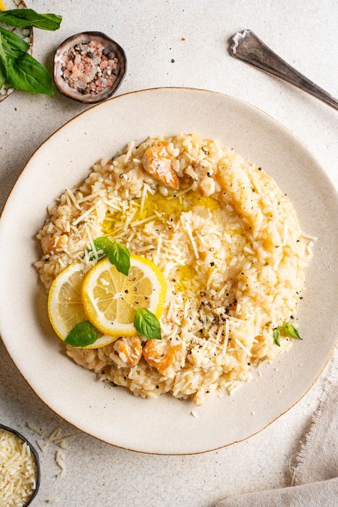 Creamy Chicken Risotto, Chicken Risotto Recipe, Risotto Recipes Chicken, Lemon Risotto, Lemon Garlic Butter Sauce, Breaded Chicken Recipes, Chicken Risotto, Risotto Recipe, Lemon Butter Sauce