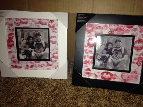 Fun DIY valentines project. Micheal's frames painted and kissed by mommy and daughter. Frames Painted, Mommy And Daughter, Diy Photo Frames, One Year Anniversary Gifts, Valentine Projects, Scrapbook Book, Summer Fun List, Diy Bow