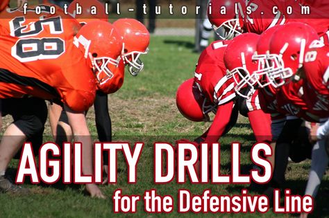 defensive line agility drills Defensive End Drills Football, Football Agility Drills, Football Drills At Home, Football Conditioning Drills, Football Training Program, Football Drills For Kids, Tackling Drills, Football Workouts Training, Football Positions