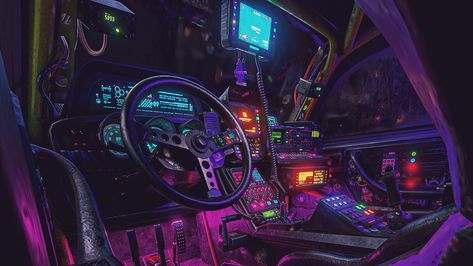 Cyberpunk Cars Concept Art, Cyberpunk Car Interior, Blackout Aesthetic, Best Special Forces, Wolf Street, Racing Cockpit, Cool Fish Tanks, Tech Aesthetic, Scrap Car