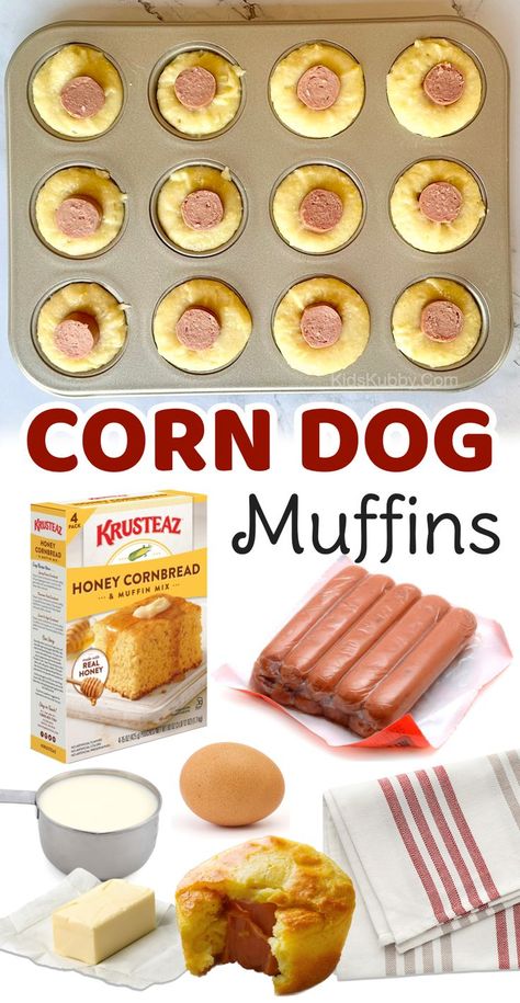 School Night Meals, Mini Corn Dog Muffins, Dog Muffins, Preschool Cooking, Corn Dog Muffins, Muffins Easy, Honey Cornbread, Healthy Weeknight Meals, Corn Dog