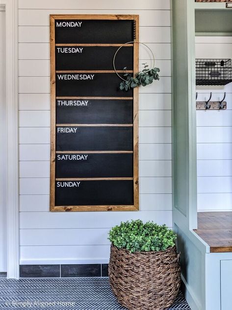 Weekly Chalkboard Calendar, Weekly Chalkboard, Faux Fireplace Mantels, Functional Home Decor, Chalkboard Calendar, Large Chalkboard, Relaxing Backyard, Old Window Frame, Faux Fireplace Diy