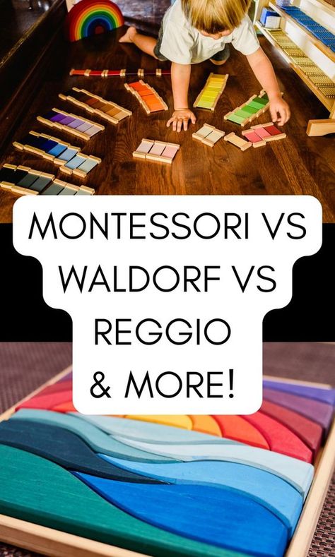 9 Different Styles of Education: Montessori Vs Waldorf Vs Reggio and More! - In The Playroom Waldorf Steiner Playroom, What Is Waldorf Education, Waldorf Infant Classroom, Waldorf Playroom Reggio Emilia, Waldorf Inspired Classroom, Montessori Vs Waldorf, Reggio Emilia Homeschool, Montessori Vs Traditional, Waldorf School Activities