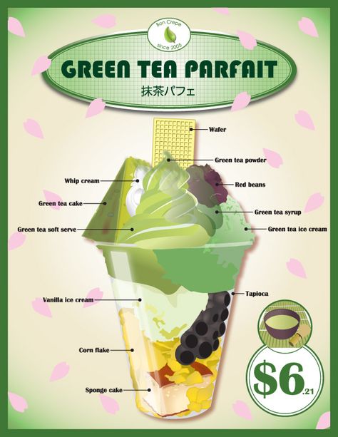 How to matcha parfait a matcha parfait Japanese Parfait Recipe, Japanese Sundae, Parfait Japanese, Japanese Parfait, Matcha Parfait, Green Tea Cake, Green Tea Ice Cream, Japanese Desserts, Parfait Recipes