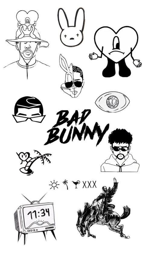 Bad Bunny Drawing, Bad Bunny Painting, Bunny Painting, Sketchbook Cover, Bunny Drawing, Bad Bunny, Sketch Book, Drawings