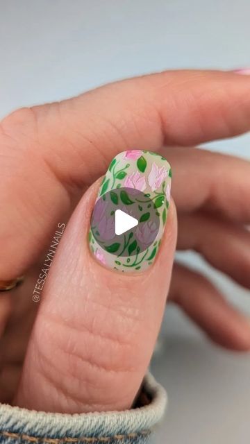 Reverse Stamping Nail Art, Natural Nails Matte, Nail Art Natural Nails, Nail Art Natural, Nail Art Spring, Stamped Nails, Nails Flower, Pink Magnolia, Nails Matte