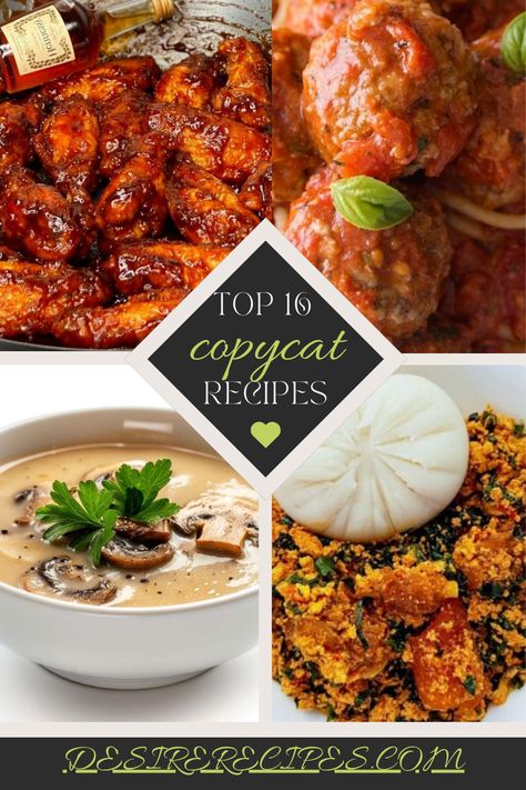 Copycat recipes are essentially culinary replicas of popular dishes from well-known restaurants, fast food chains, or packaged food products. These recipes aim to recreate the taste and presentation of these famous dishes, allowing food enthusiasts to enjoy their favorite meals at home. The term “copycat” refers to the act of imitating or replicating something, in this case, a recipe. Mr Food Recipes, Pressure Cooker Beef Stew, Steakhouse Recipes, Restaurant Recipes Famous, Cajun Chicken Pasta Recipes, Hush Puppies Recipe, Famous Dishes, Popular Dishes, Meals At Home