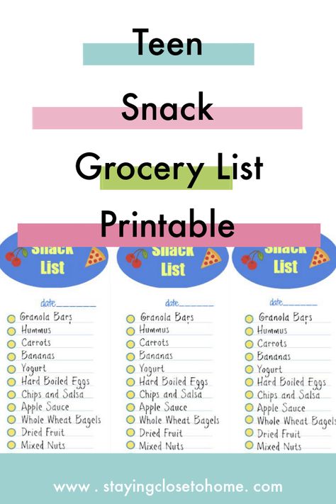 Teen snack grocery list free printable.   Help your teens pick out the snacks they want and learn to save money on teen snacks #StockUpBTS  #AD Summer Grocery List Kids, Healthy Teen Snacks, Snacks To Get At The Grocery Store, Teen Snacks, Snacks For Teens, Healthy Snacks For Teens, After School Snacks For Teens, Heathly Snacks For Teens, Grocery List Snacks Unhealthy