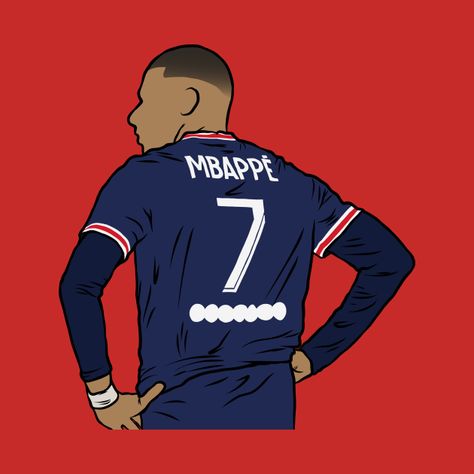 Kylian Mbappe Back-To - Kylian Mbappe - T-Shirt | TeePublic Mbappe Art Drawing, Mbappe Drawing Easy, Mbappe Painting, Kylian Mbappe Drawing, Mbappe Drawing, Mbappe Cartoon, Mbappe Art, Football Player Drawing, Soccer Drawing