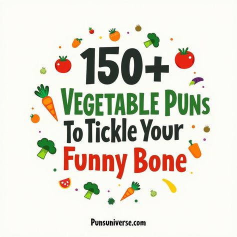 Get ready to “turnip” the laughter with our collection of 150+ vegetable puns guaranteed to tickle your funny bone! From corny jokes to zesty one-liners, veggies have never been this entertaining. 🍆🥦 Dive in now for some a-peeling humor! #puns #veggiepuns #funny #humor #laughter #foodie #punny #dadjokes #veggielove Veggie Jokes, Apple Puns, Pasta Puns, Veggie Puns, Cow Puns, Vegetable Puns, Green Eating, Corny Jokes, Food Puns