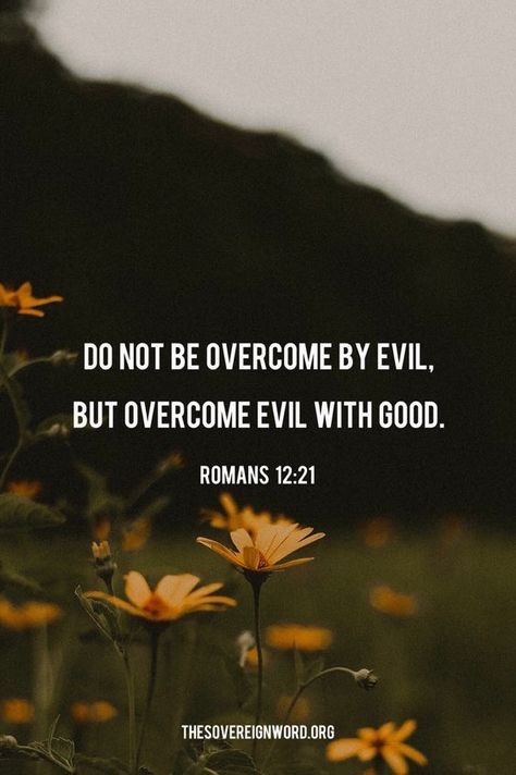 ‬‬ "Don’t let evil conquer you, but conquer evil by doing good."   (Romans‬ ‭12:21)  PRAYER 🙏🏼   FatherGod thankYou!  No matter the wrongs that may come our way, please help us to pattern our reactions after You; always with compassion, in mercy, understanding, and Your goodness-in Jesus' name we pray Amen! Romans 12 21, Overcome Evil With Good, A Bible Verse, Faith Scripture, Ayat Alkitab, Romans 12, Biblical Quotes, Inspirational Bible Verses, Favorite Bible Verses