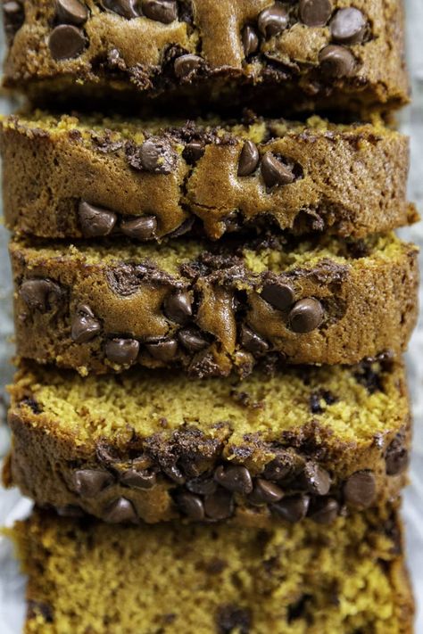 Pumpkin Chocolate Chip Bread - Dash of Sanity Choco Chip Pumpkin Bread, Pumpkin Bread Recipe Chocolate Chip, Choc Chip Pumpkin Bread, Huevember 2024, Pumpkin Bread With Chocolate Chips, Chocolate Chip Pumpkin Bread Recipe, Pumpkin Zucchini Bread, Chocolate Chip Bread Recipe, Iced Pumpkin Cookies