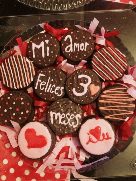 Mamuts decorados. Anniversary Cupcakes, Regalos Ideas, Cute Cookies, Chocolate Treats, Cake Shop, San Valentino, Boyfriend Gifts, Chocolates, Oreo