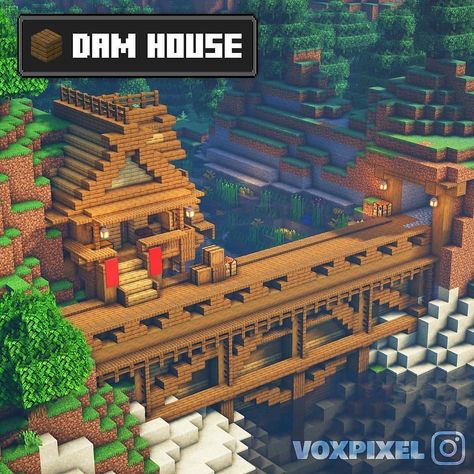 Minecraft Designs & Tutorials on Instagram: “Dam House 🏡 Made by @voxpixel Follow @minecraftmodelling for more! - Save, Comment, Share & Like To Support Me For FREE! ❤️ #minecraft…” Construction Minecraft, Minecraft Mansion, Minecraft Images, Minecraft Farm, Build Inspiration, Minecraft Cottage, Minecraft Castle, Minecraft Medieval, Cute Minecraft Houses