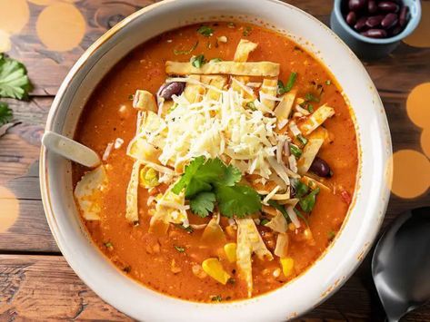 When it comes to soul-soothing meals, the Qdoba Tortilla Soup Recipe stands out remarkably. Laden with ingredients like shredded chicken ... Qdoba Chicken Tortilla Soup, Qdoba Tortilla Soup Recipe, Mcalisters Chicken Tortilla Soup Recipes, Qdoba Tortilla Soup, Qdoba Chicken, Chicken Tortillas Soups Recipe, Popular Side Dishes, Tortilla Soup Recipe, Chicken Tortilla Soup