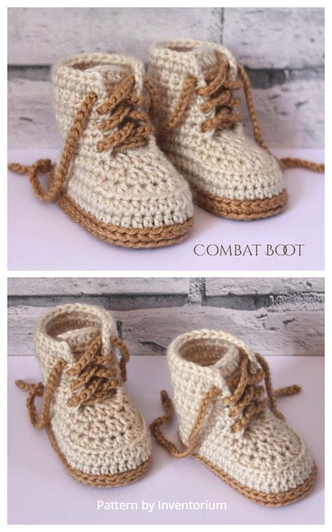 Combat Baby Boots Crochet Patterns Crochet Baby Boots Pattern, Baby Boots Crochet, Baby Boots Pattern, Baby Booties Crochet Pattern, Baby Booties Free Pattern, Shoes Crochet, Crochet Baby Booties Pattern, Pair Of, Crochet Baby Boots