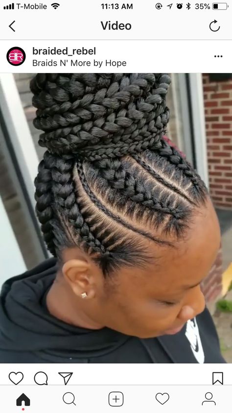 Box Braids Ponytail Hairstyles Updo, Feed In Ponytail Hairstyles, Cornrows Braids For Black Women Bun Updo, Up Do Braids For Black Hair, Updo Braided Hairstyles For Black Women, Conrow Ponytails, Updo Braids For Black Hair, Feedin Ponytail Braids, Braided Up Ponytail