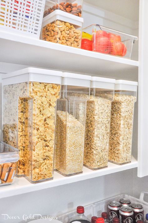 Organized pantry cereal containers #organization #organized #organize #pantry #pantrydesign #pantryorganization #pantryideas #kitchenideas #kitchenstorage Cereal Pantry Organization, Pantry Cereal Organization, Cereal Storage Containers, Cereal Containers Storage, Cereal Container Ideas, Cereal Organization Storage Ideas, Cereal Storage Ideas, Cereal Organization, Pantry Canisters