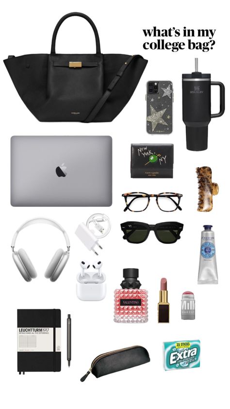 #college #whatsinmybag #university #school #schoolfit #schoolinspo #stanley #stanleycup #glasses #academicvalidation #study #studying #schoolmood #schoolmoodboard #vibes #beauty #outfitinspo #books Uni Bag, University School, What In My Bag, School Fits, Essential Bag, Casual Outfits, University, Books, Beauty